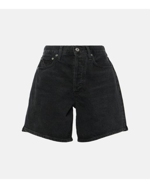 Citizens of Humanity Black Marlow Mid-rise Denim Shorts