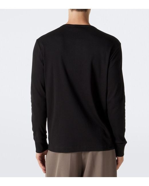 Burberry Black Cotton Henley Shirt for men