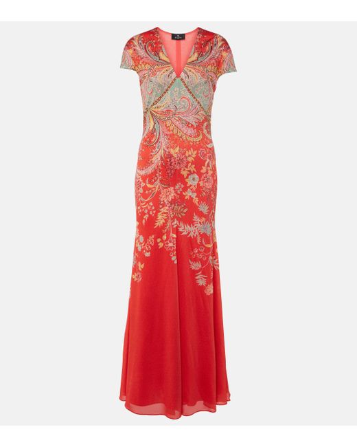 Etro Red Paisley Gown
