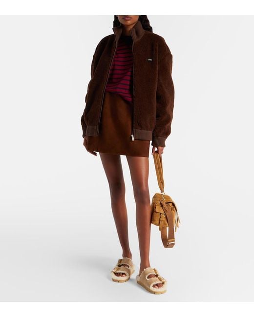Prada Brown Wool-Blend Fleece Jacket