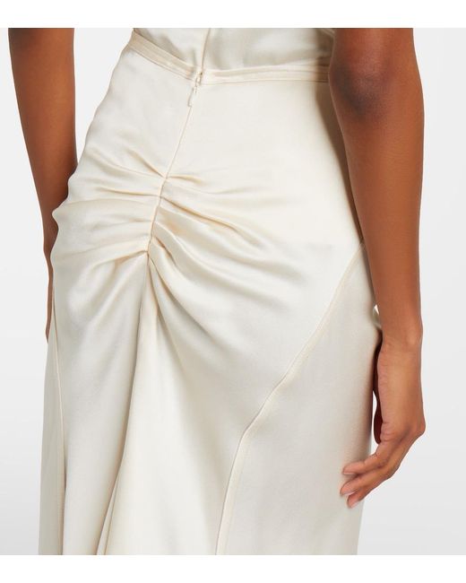 Victoria Beckham Natural Bela Midi Skirt