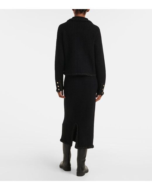 Jardin Des Orangers Black Wool And Cashmere Cardigan