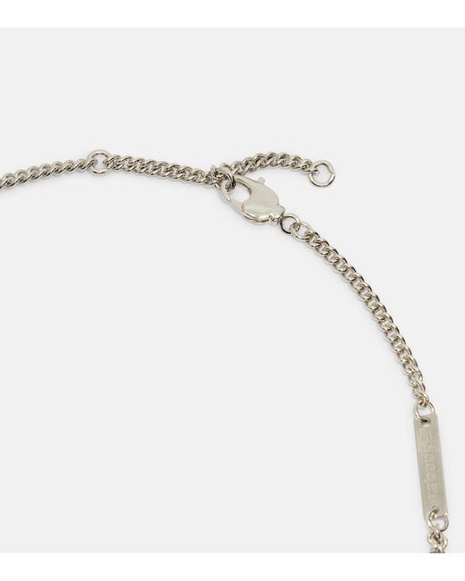 Rabanne Metallic Crystal-Embellished Pendant Necklace