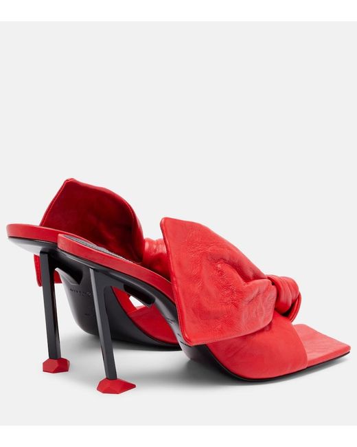 Givenchy Red Boudoir Bow Leather Mules