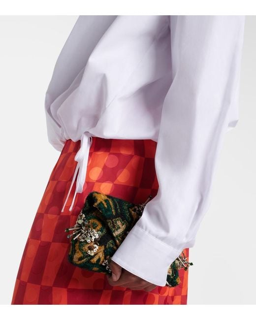 Dries Van Noten White Draped Cotton Blouse