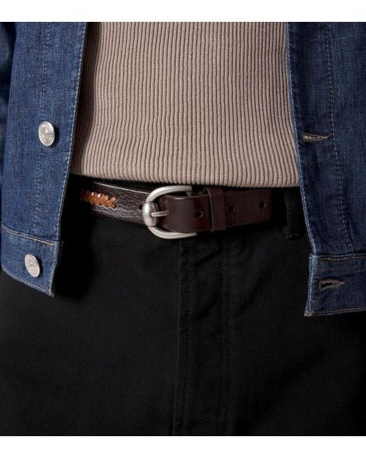 Brunello Cucinelli Black Leather Belt for men