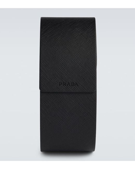 Prada Black Symbole Rectangular Sunglasses for men