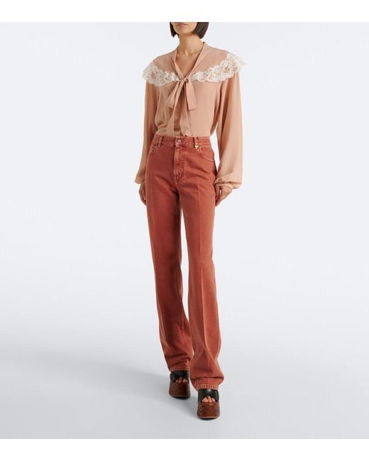 Chloé Red Straight Jeans