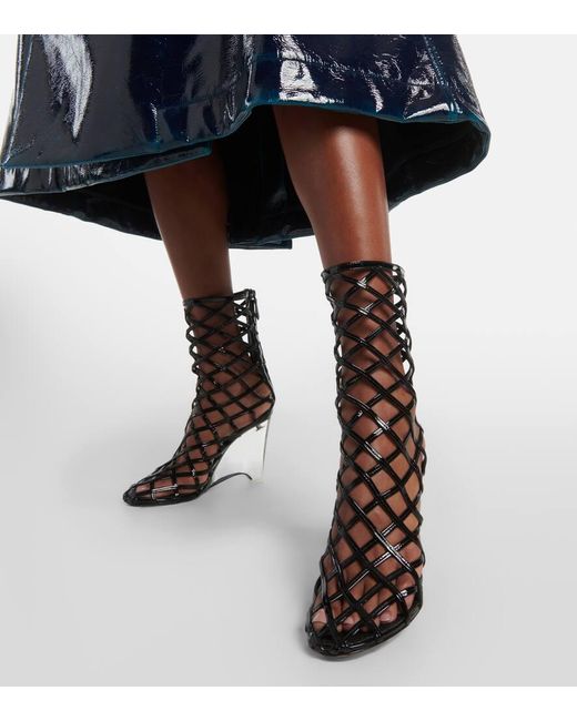 Alaïa Black Leather Wedge Ankle Boots