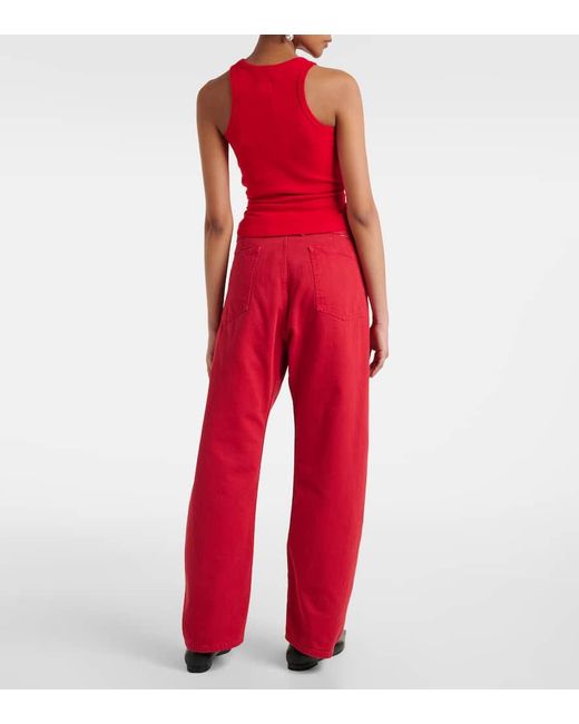 Tank Top En Mezcla De Algodon Fruncido Magda Butrym de color Red
