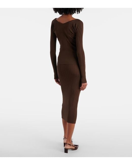 Jacquemus Brown Top Pralu Aus Rippstrick