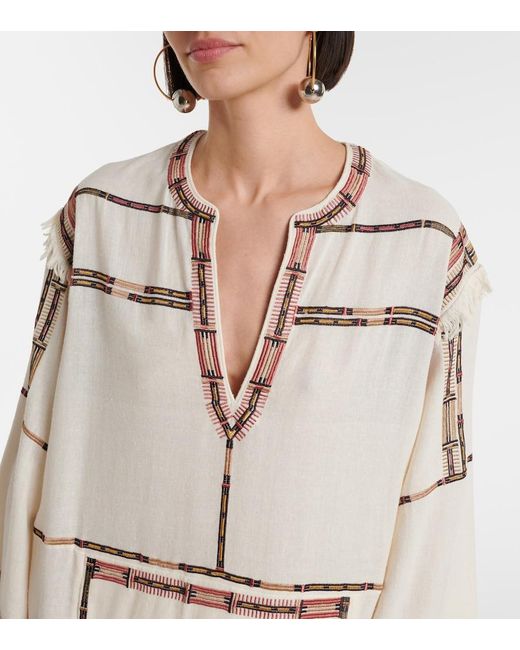 Isabel Marant Natural Freya Silk Minidress