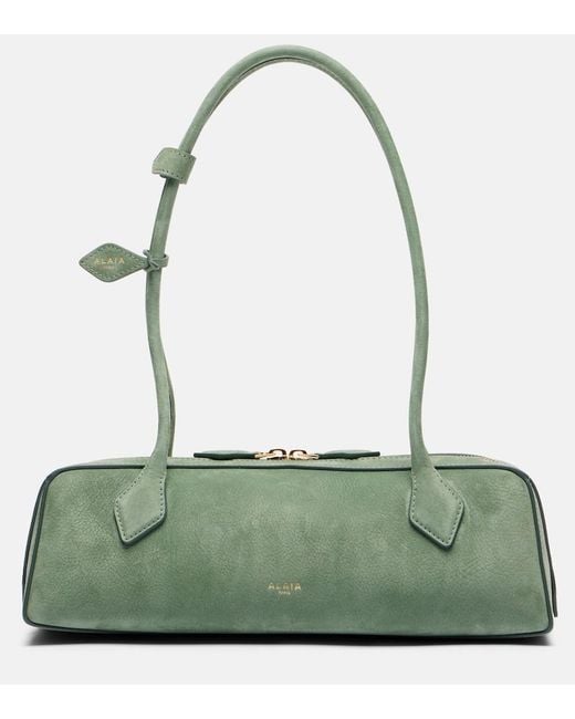 Alaïa Green Le Teckel Medium Suede Shoulder Bag