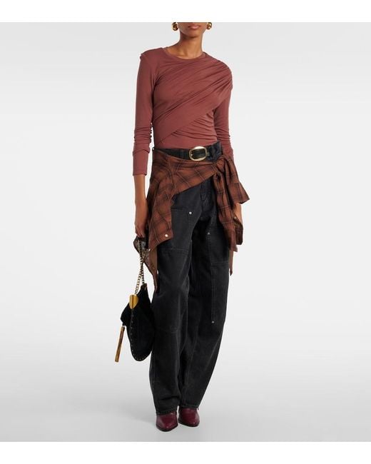 Isabel Marant Red Dressi Draped Jersey Top