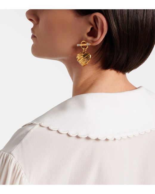 Pendientes Heart Chloé de color Metallic