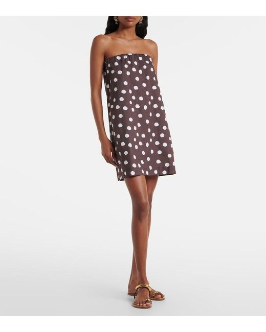 Adriana Degreas Multicolor Polka-Dot Cotton-Blend Minidress