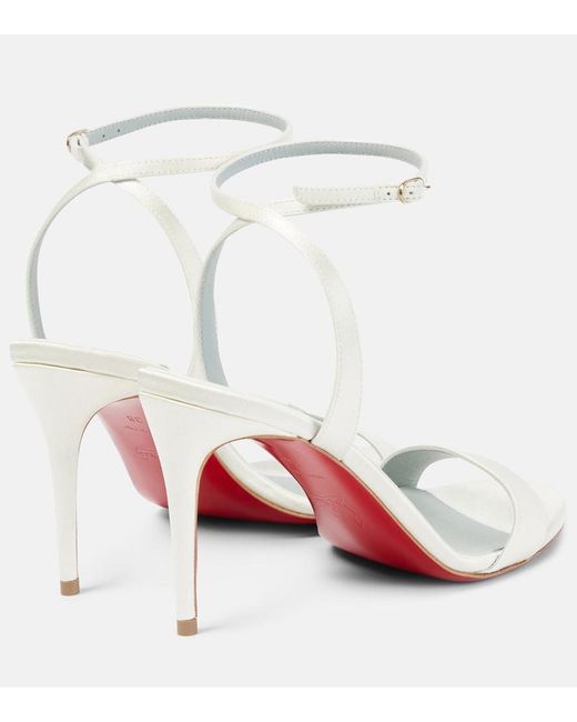 Christian Louboutin White Loubigirl 85 Silk Crepe Satin Sandals