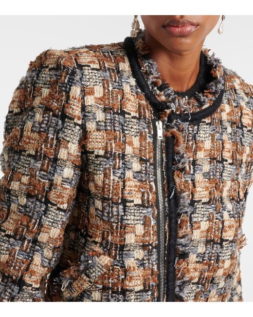 Isabel Marant Metallic Kerry Cropped Wool-Blend Jacket