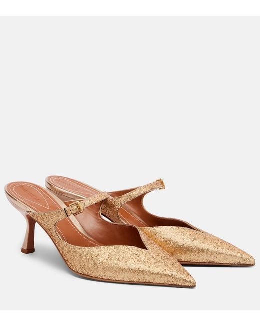 Zimmermann Brown Aura 65 Glitter Mules