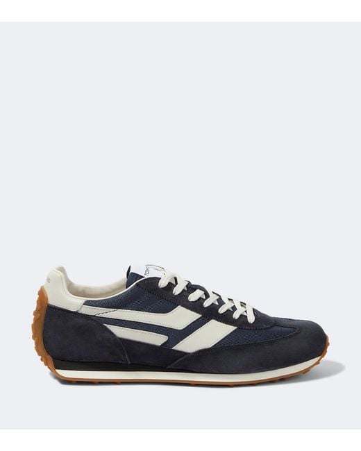 Tom Ford Blue Mick Suede-Trimmed Sneakers for men