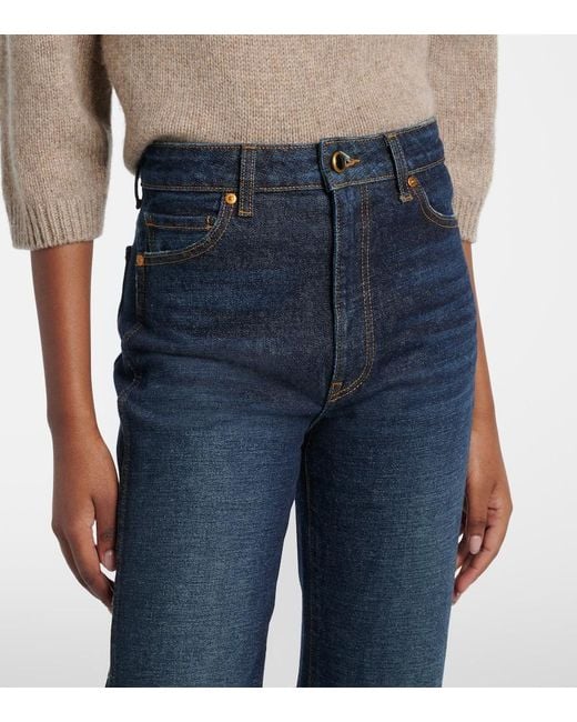Khaite Blue Danielle High-Rise Straight Jeans