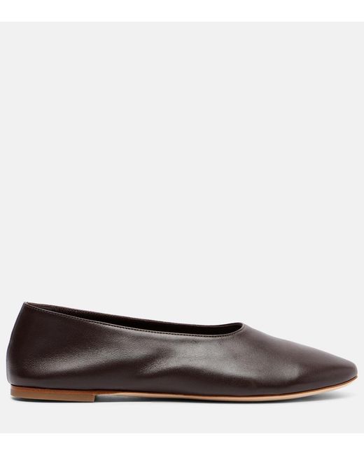 Staud Brown Alba Leather Ballet Flats