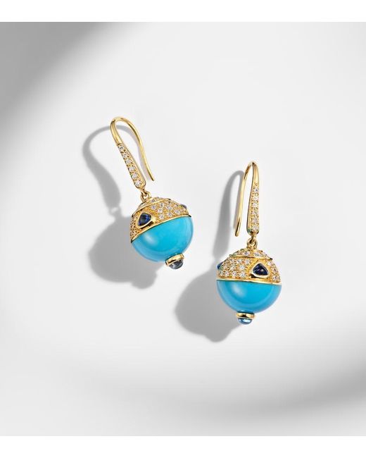 Marina B Blue 18Kt Earrings With, Sapphire, And Diamonds