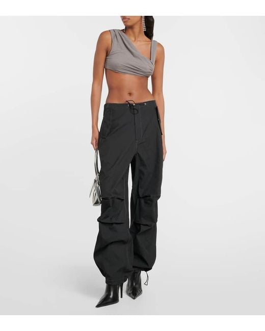 Dion Lee Gray Cotton-Blend Wide-Leg Pants