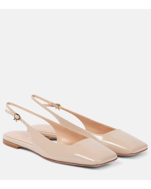 Gianvito Rossi Natural Patent Leather Ballet Flats