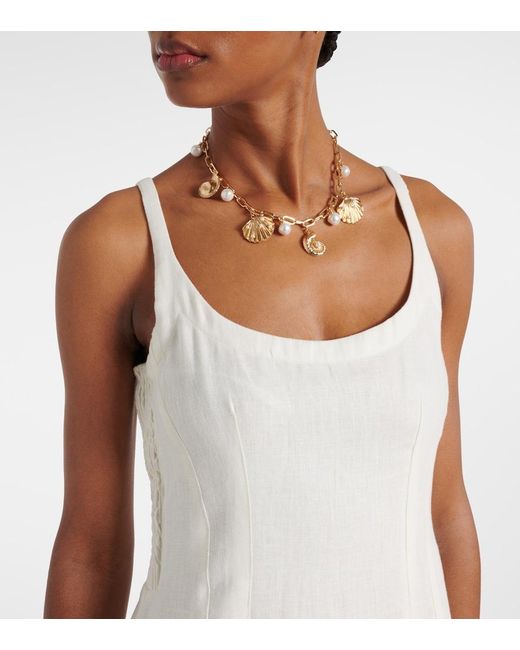 Faithfull The Brand White Gigi Linen Midi Dress