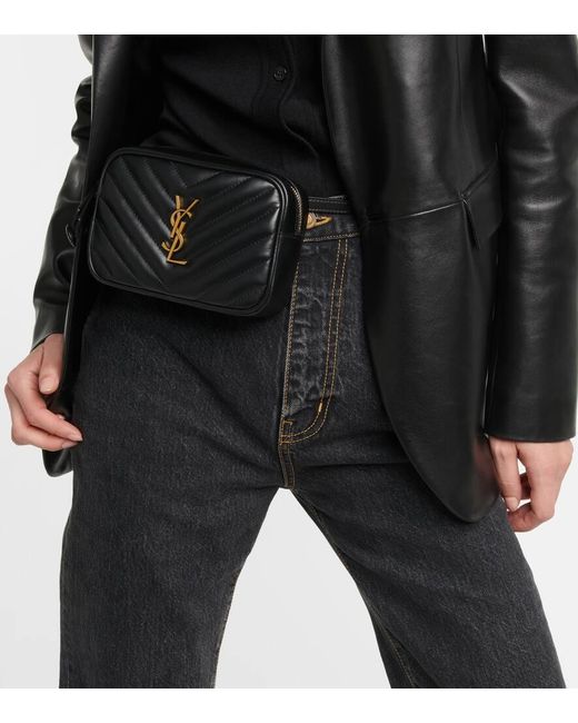 Saint Laurent Black Lou Leather Belt Bag