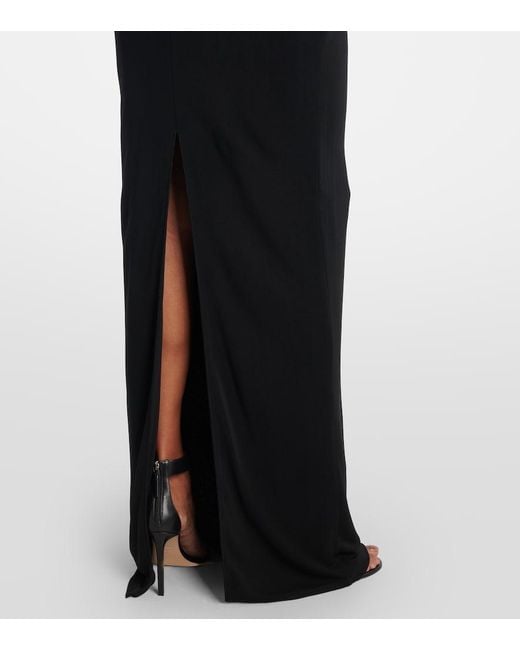 Tom Ford Black Cutout Halterneck Crepe Jersey Gown