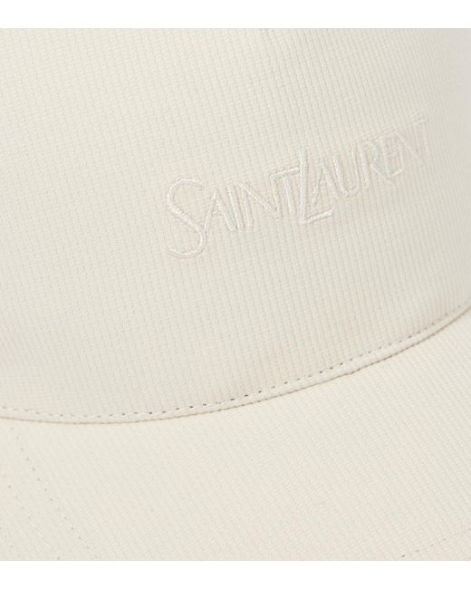 Saint Laurent Natural Baseball Hat With Logo