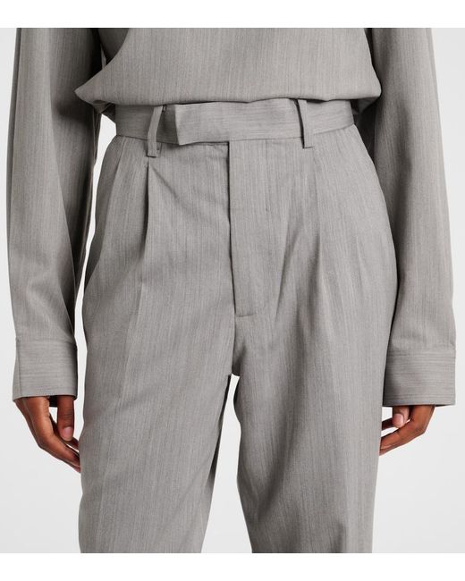 JACQUES WEI Gray Wool Straight Pants