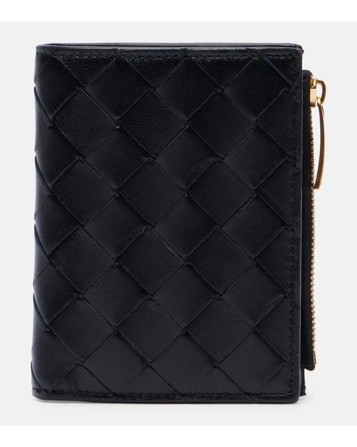 Cartera De Piel Intrecciato Bottega Veneta de color Black