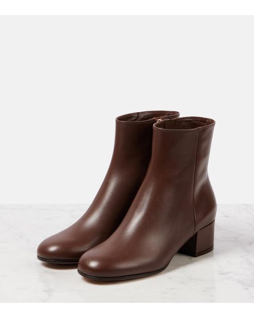Gianvito Rossi Brown Joelle Leather Ankle Boots