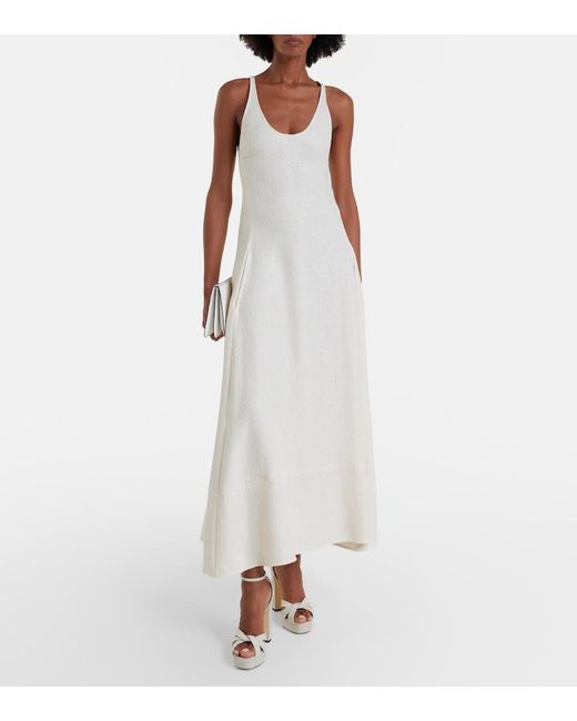 Jimmy Choo White Kove Woven Platform Sandals
