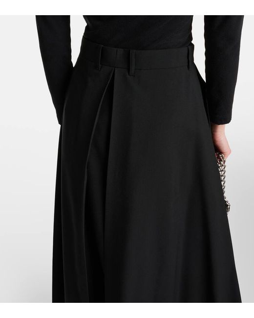 Falda oversized de lana Balenciaga de color Black