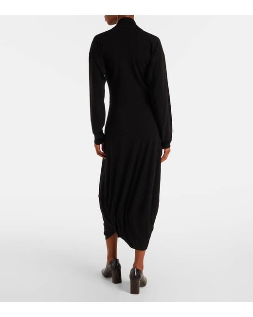 Lemaire Black Maxikleid Aus Crepe-Jersey