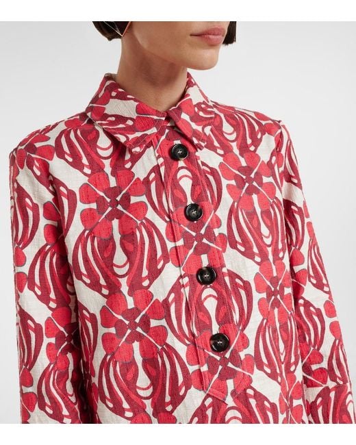 LaDoubleJ Red Artemis Cotton Shirt Dress