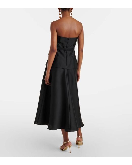 Self-Portrait Black Embellished Belted Midi Dress