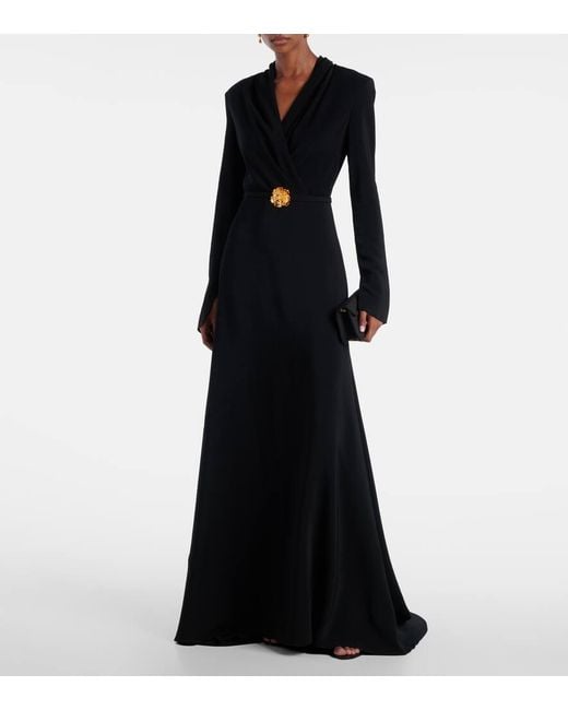 Vestido De Fiesta De Cady Con Cinturon Oscar de la Renta de color Black