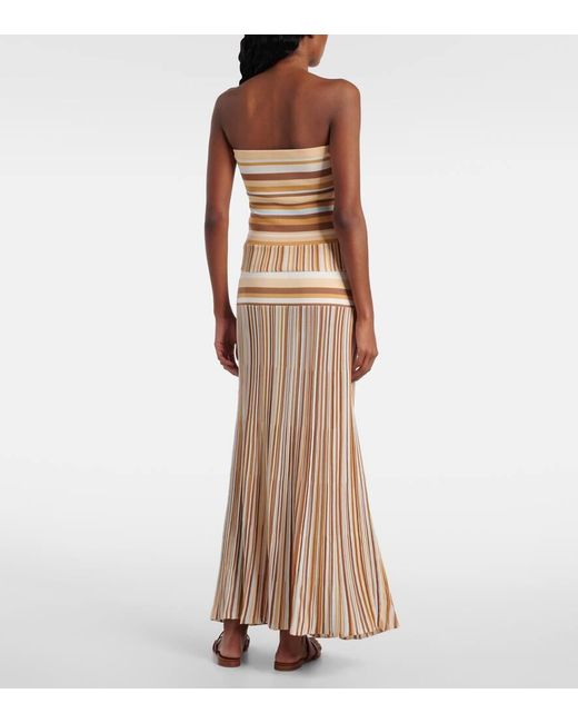 Faithfull The Brand Natural Citara Striped Knitted Cotton-Blend Tube Top