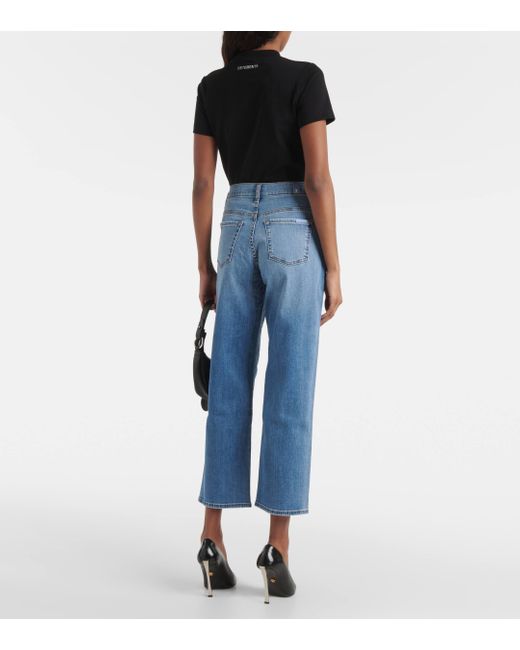 7 For All Mankind Blue Modern High-rise Straight Jeans
