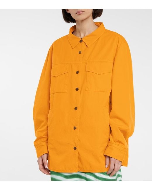 Dries Van Noten Orange Cotton Shirt Jacket