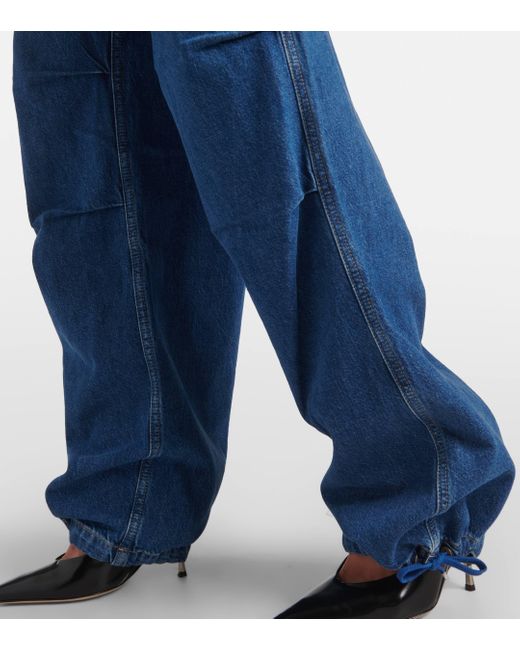 Dion Lee Blue Parachute Mid-rise Wide-leg Jeans