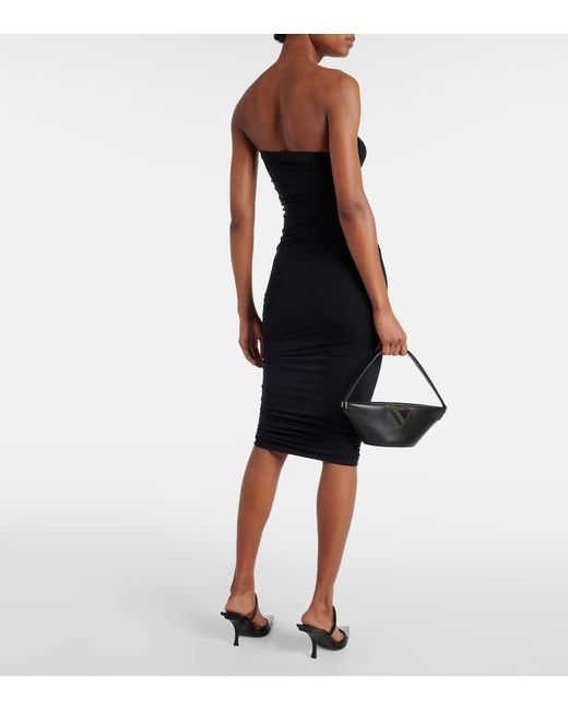 Wolford Black Fatal Ruched Strapless Minidress