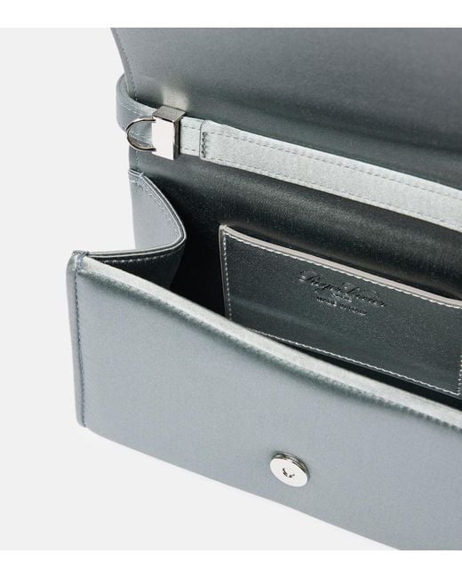 Roger Vivier Metallic Pilgrim Micro Satin Clutch