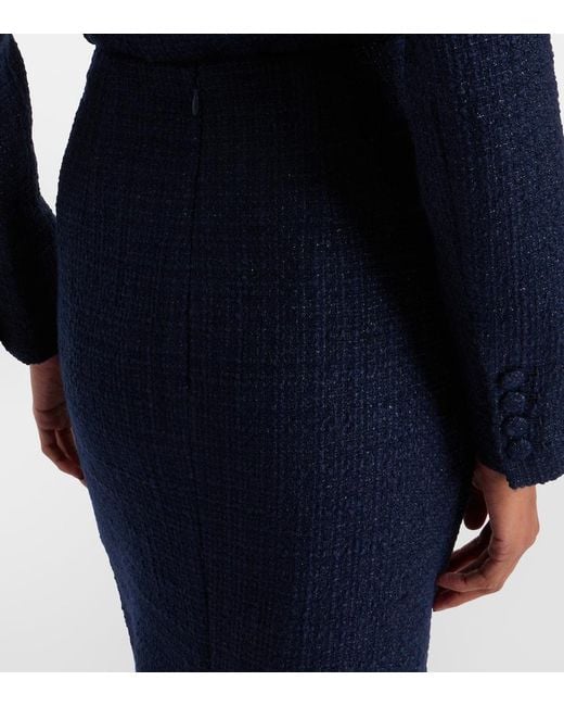Roland Mouret Blue Boucle Midi Skirt