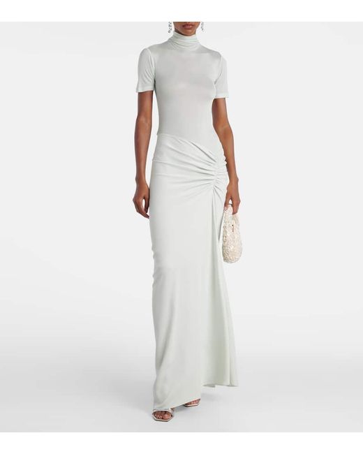 Christopher Esber White Fusion Ruched Gown
